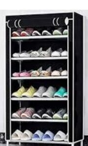 Black And White Colour 6 Layer Shoe Rack Cover