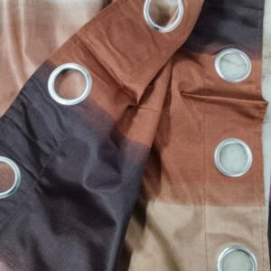 Self Print Polyester Curtain For Living Room Size 4X9 Pack Of Two Colour Brown