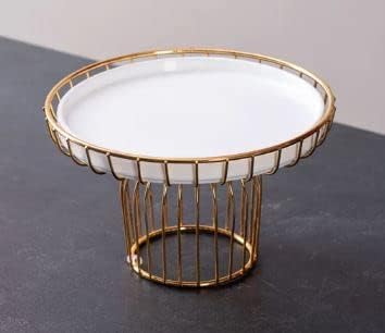 Single Tier Cake Stand Golden Size 8 Inch