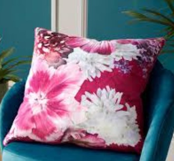 Pink Colour Flower Printed Pillow Cover