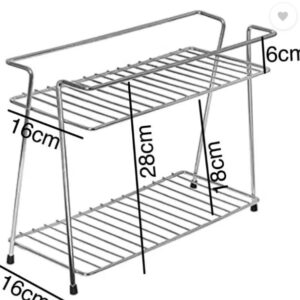 Stainless Steel 2 Tier Spice Rack Kitchen
