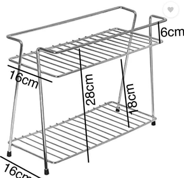 Stainless Steel 2 Tier Spice Rack Kitchen