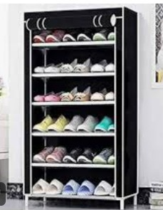 Black And White Colour 6 Layer Shoe Rack
