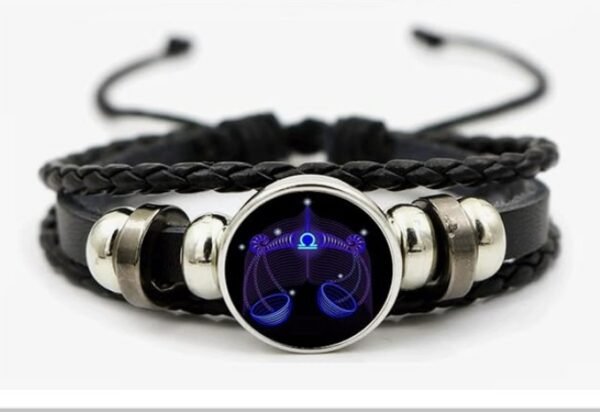 Zodiac Guardian Bracelet Black Leather Bracelet For Man And Woman