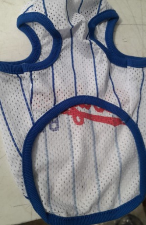 Dog T Shirt White Blue Size Xs