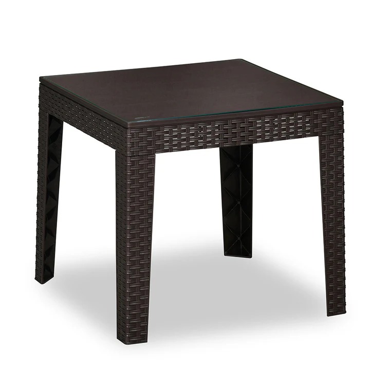 Nilkamal Breeze Centre Table With Glass Weather Brown