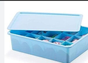 Plastic Rectangular Organizer 15 Grid Storage Box Container With Lid