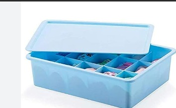 Plastic Rectangular Organizer 15 Grid Storage Box Container With Lid