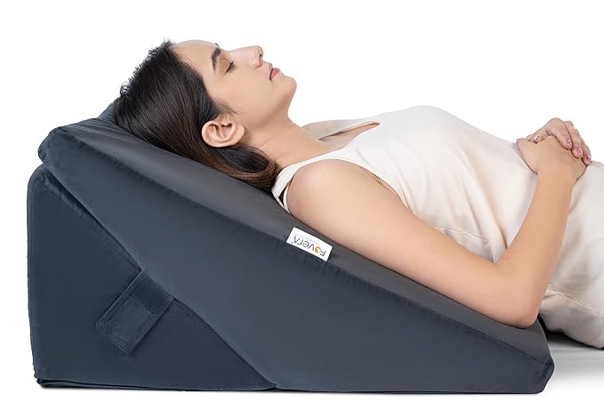 Fovera Wedge Pillow For Back Support Adjustable Memory Foam Bed Wedge Pillow For Sleeping Gray