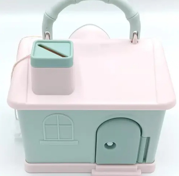 Small Toy House Money Box With 3D Stickers House Piggy Bank