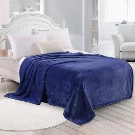 Navy Blue Colour Single Bed Blanket Size 92 X 82 Inch