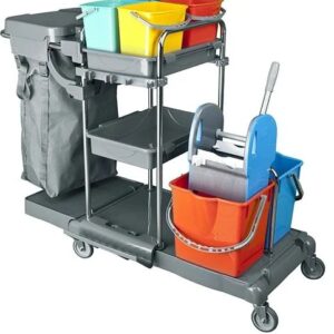 Plastic Gray Roots Housekeeping Trolley