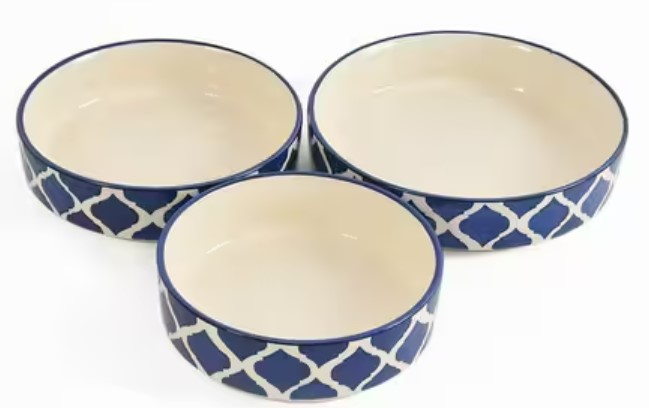 Clios Heritage Store Set Of 3 Printed Ceramic Bowls
