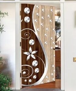 Wall Decor Sticker Floral Door Sticker Flower Wallpaper Size 30 X 78 Inch