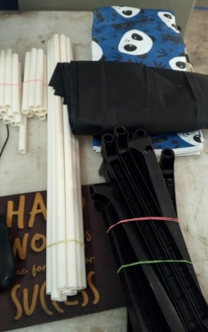 Shoe Rack With Blue Cover 6 Layer