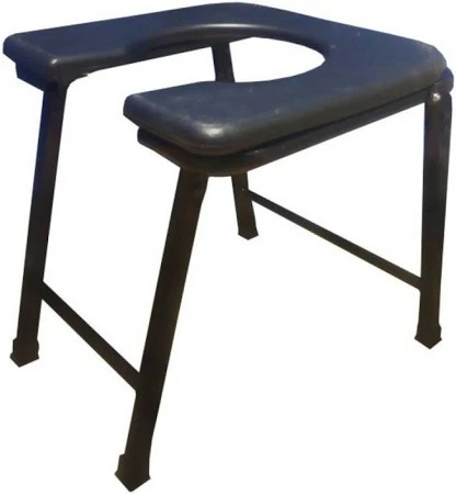 Foldable With Anti Skid Commode Chair Black