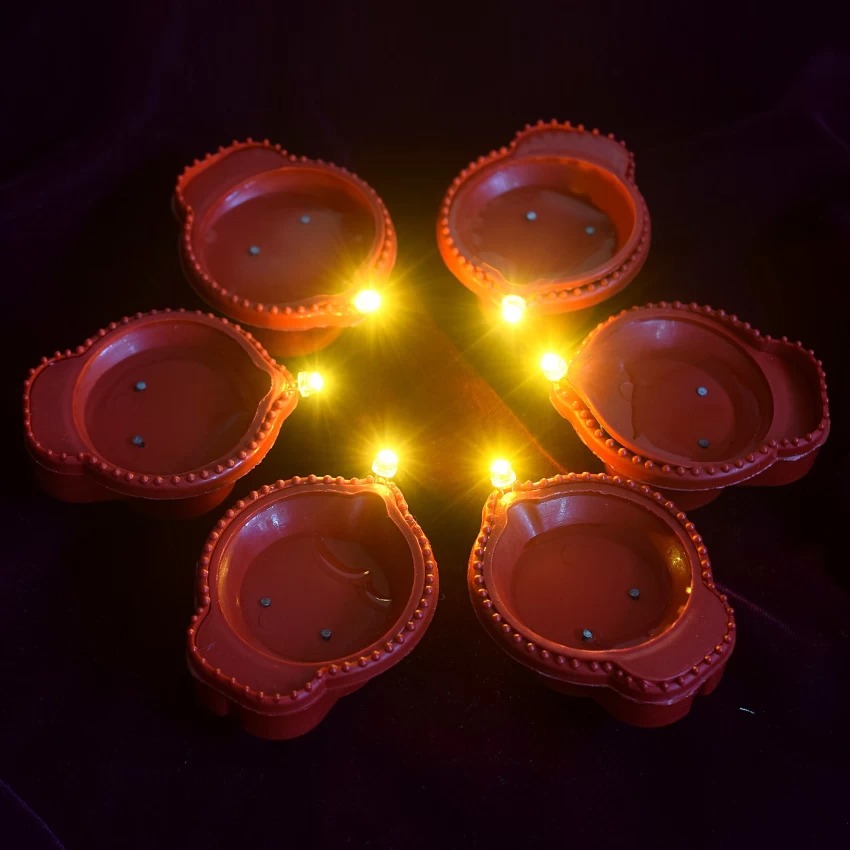 Plastic Water Sensor Led Diyas Pack Of 9
