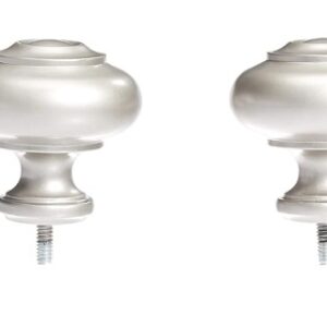 Knob Curtain Rod Finials Set Of 2 White Colour