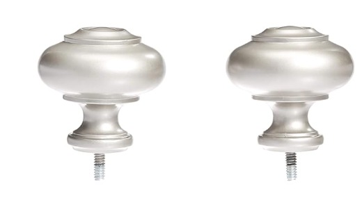 Knob Curtain Rod Finials Set Of 2 White Colour