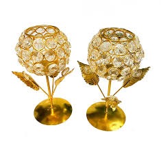 Crystal Rose Votive Candle Pack Of 2