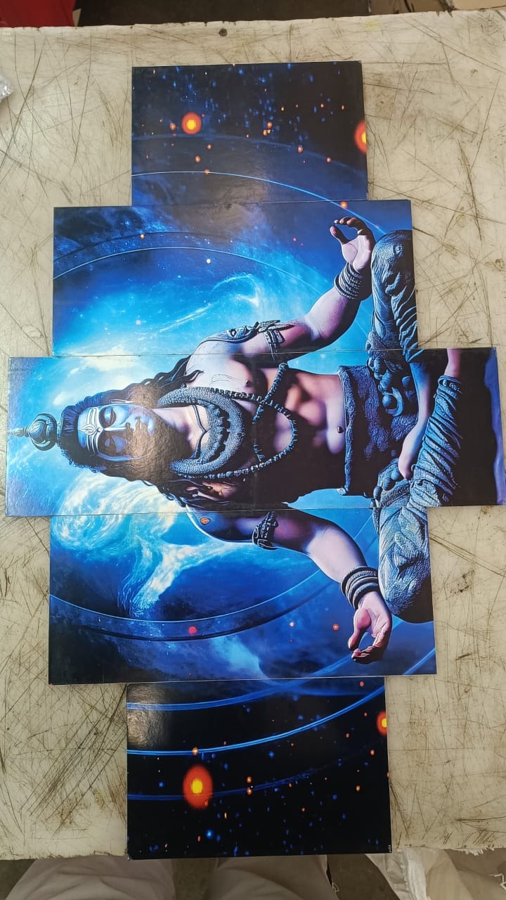 Lord Shiva 5 Pieces Canvas Wall Painting
