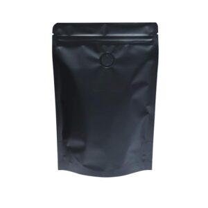 Awe Package 8 Oz Foil Zipper Pouch Coffee Bag Matte Black Capacity 227Ml