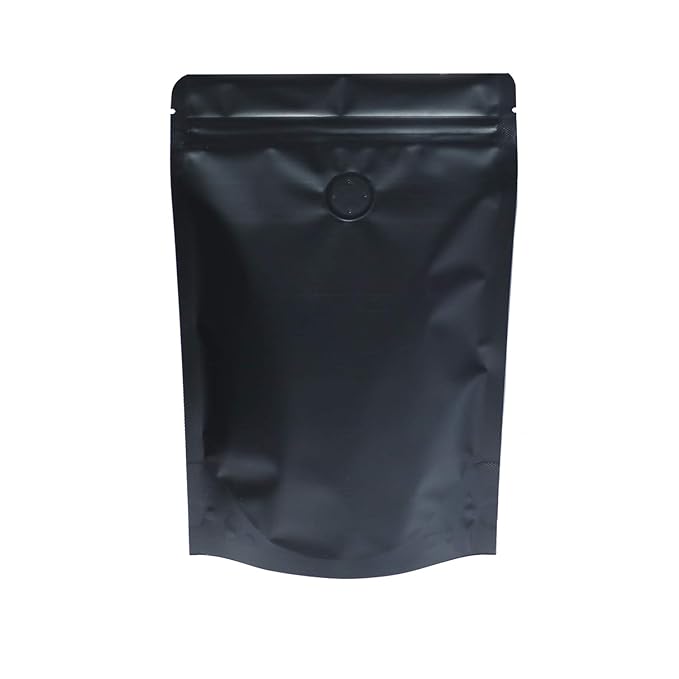 Awe Package 8 Oz Foil Zipper Pouch Coffee Bag Matte Black Capacity 227Ml