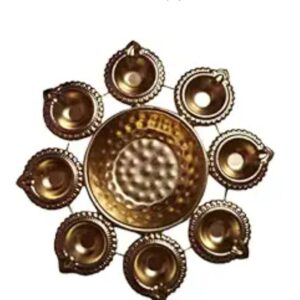 Decorative Metal Diya Traditional Golden Urli Bowl Light Holder Candle Holder For Home