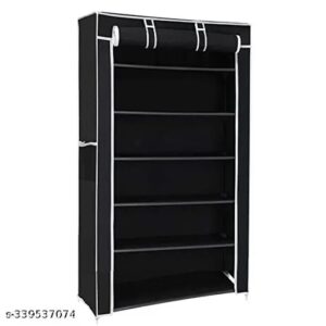 Shoe Rack Cover Black Colour Layer 6