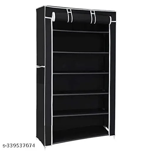 Shoe Rack Cover Black Colour Layer 6
