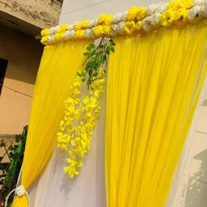 Festive Flower Panel Curtains Yellow