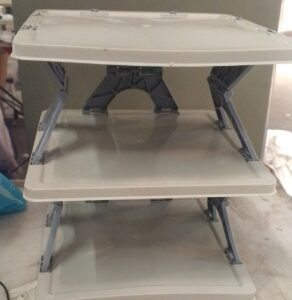 Plastic Shoe Rack With 3 Layer Shoes Stand Multifunctional Entryway Foldable Grey