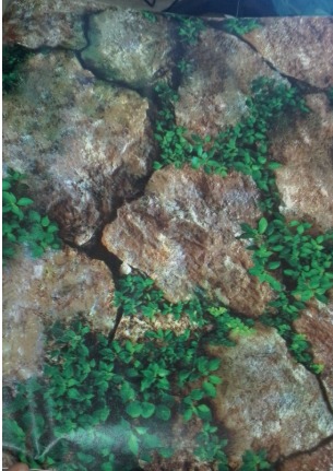 Wallpaper For Home Wall Decorative 3D Vintage Stones With Tiny Leaves 4Mtr