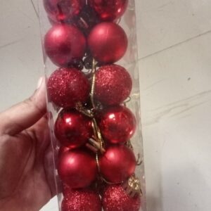 Heaven Hub 24 Christmas Tree Decoration Balls Red Colour