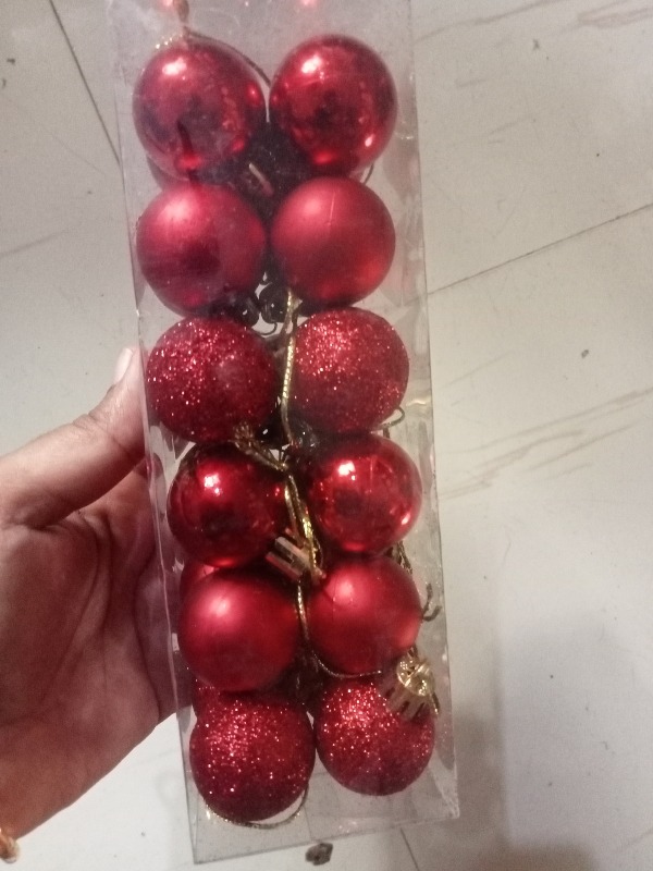 Heaven Hub 24 Christmas Tree Decoration Balls Red Colour