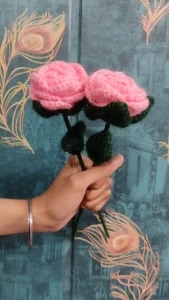 Pink Rose Artificial Flower Pack Of 2