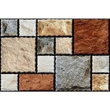 Geometric Elevation Art Wall And Floor Tile Multicolor 6 Ft 3N