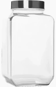 Home Stuffs Square Glass Jar Container 3000Ml