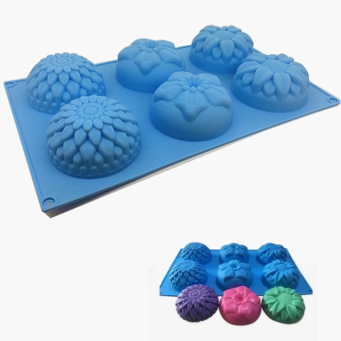Muffin Pan Handmade Soap Silicone Moulds Blue Color