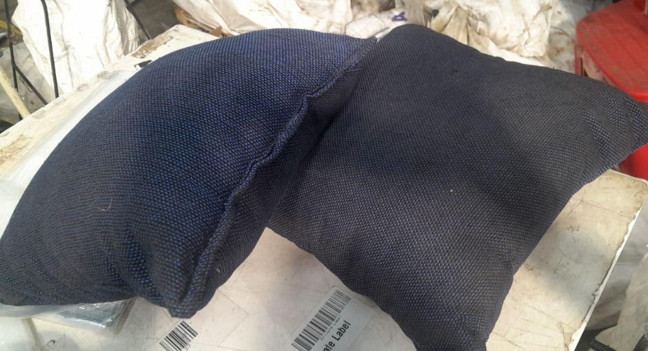 Cushion Pillow Grey Square Set Of 2