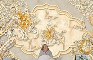 White Yellow Flowers Butterflies Hd 3D Wallpaper For Bedroom 122 Cm X 91 Cm