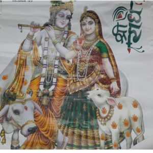 Radha Krishna Wallpaper Multicolour