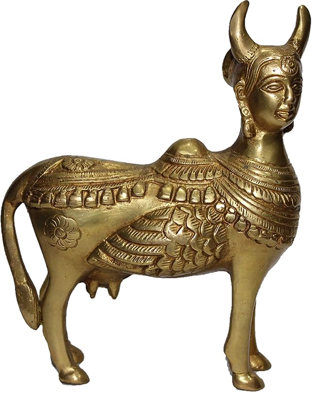 Duke Art Emporium Brass Kamdhenu Cow Murti Vastu