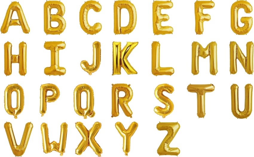 Bal Samrat Solid Alpha Word Decoration Golden Alphabet Foil Balloon