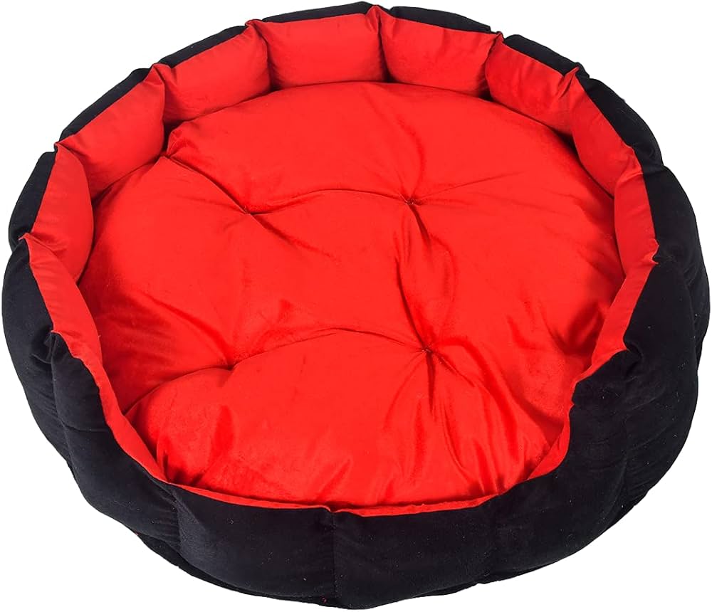 Soft Dog Mattress Red Black Colour