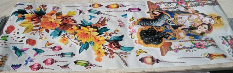 Radha Krishna Wall Stickers Pvc Self Adhesive 30 X 15 Inch