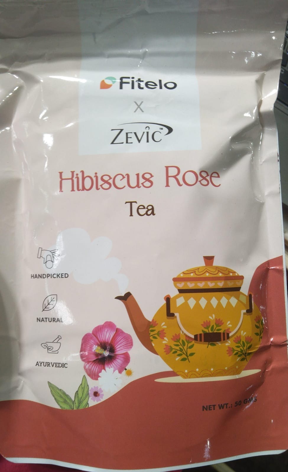 Fitelo Zevic Hibiscus Rose Tea 50G Pack Of 2