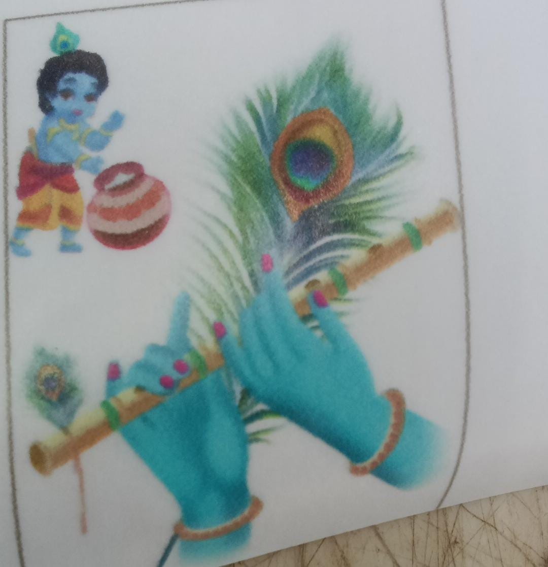 Krishna Flute Wall Sticker And Mural Sticker For Wall Size 53X58Cm