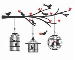 Wall Sticker Free Bird Cage Brown And Hand Drawn Dreamcatcher Wall Sticker 63Cm