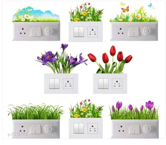 Decor Villa Navya Elegant Diwali Pvc Vinyl Switch Board And Wall Sticker Size 29 Cm X 43 Cm